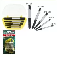 Набор экстракторов болтов HSS, 5 предметов, М3-М18, в пластиковом желтом футляре, "MAXIMUM" MX 15494